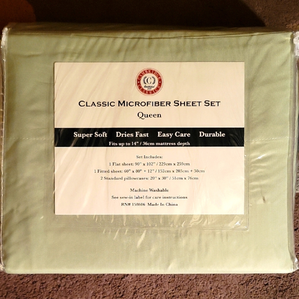 Classic Microfiber Sheet Set - Queen - Green